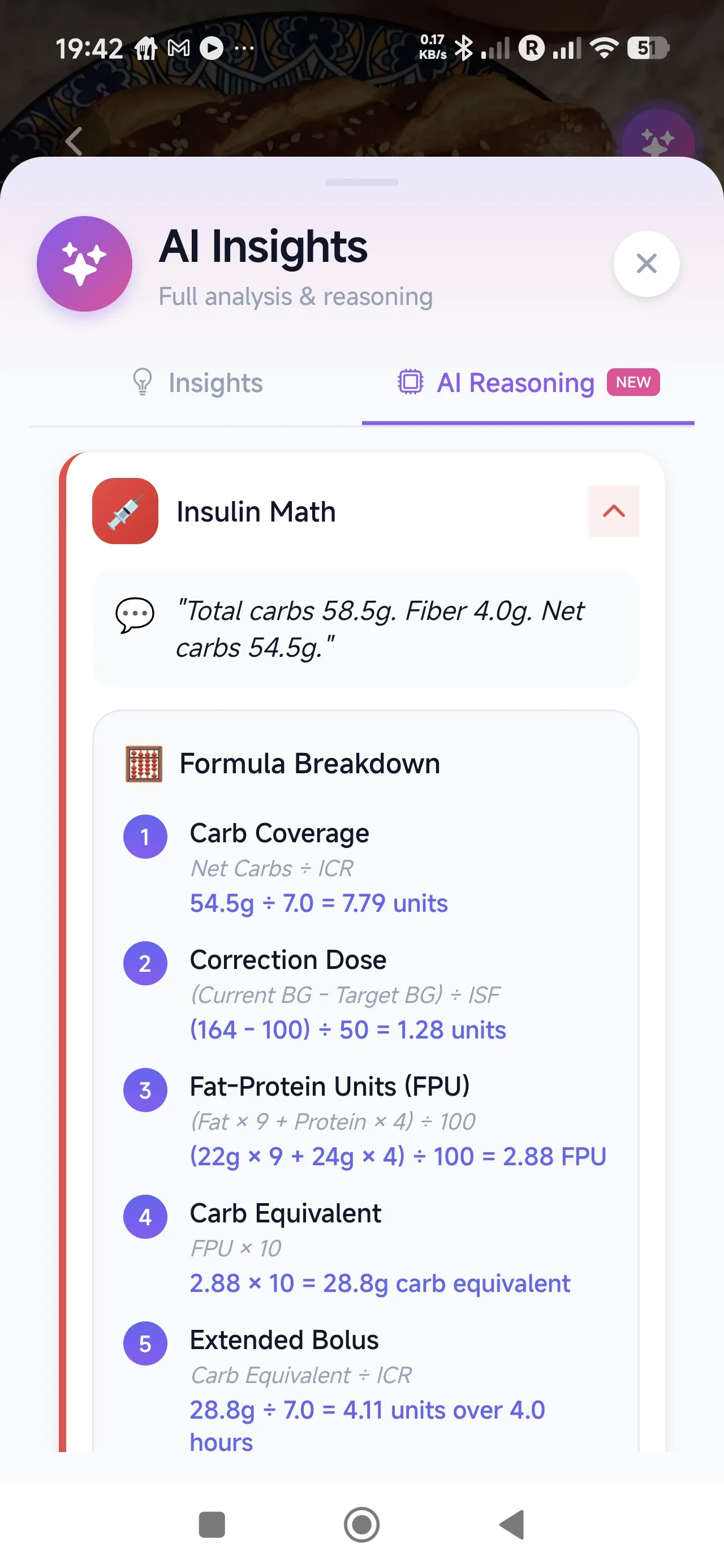 GlucIQ AI Reasoning Screen